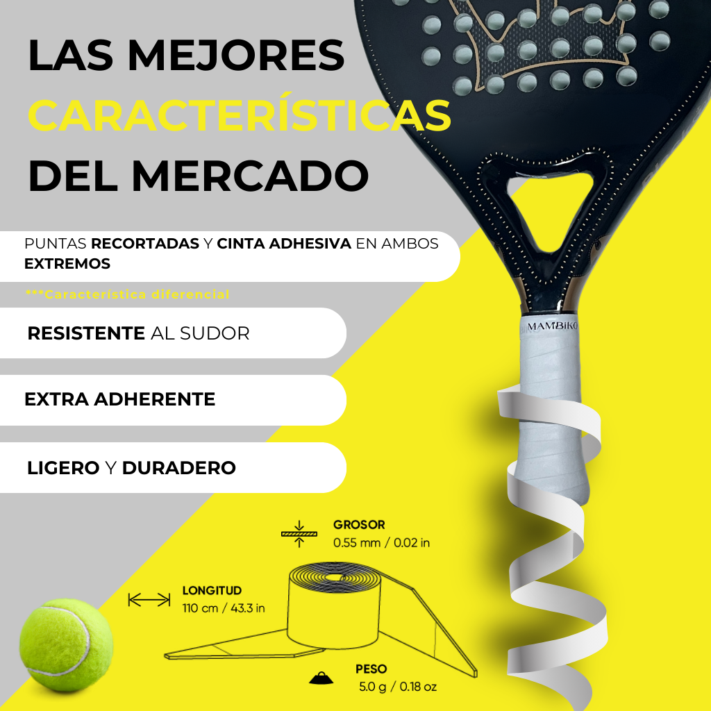 Overgrip Blanco Pádel - Pack de 10